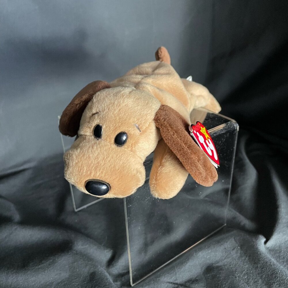 RARE TY ORIGINAL BEANIE BABY BONES THE (HOUND) DOG 1994 RETIRED W/TAG TRUE ERROR
